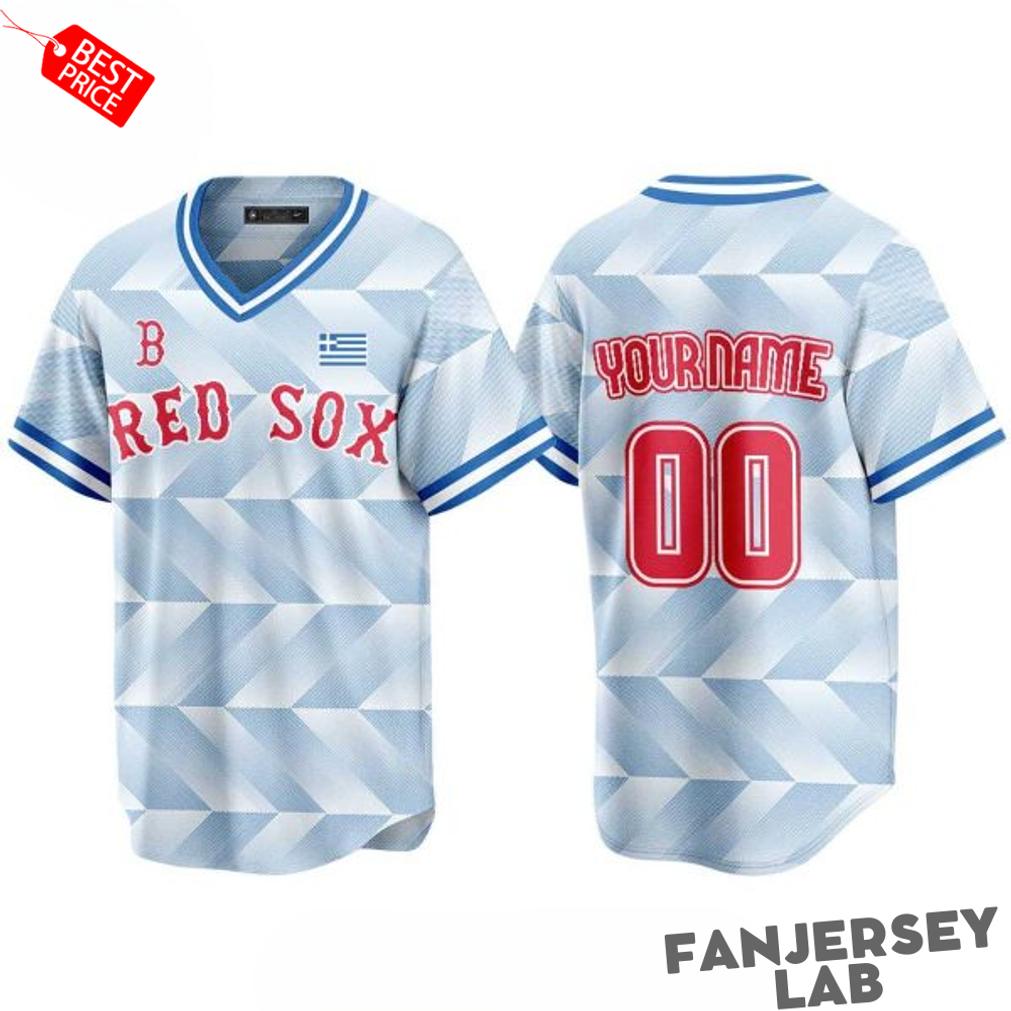 Boston Red Sox Greek American Celebration Night 2026 Custom Baseball Jersey Boston Red Sox Greek American Celebration Night 2026 Custom Baseball Jersey