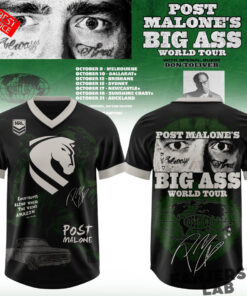 Brisbane Broncos x Post Malone Big Ass World Tour 2026 Football Jersey