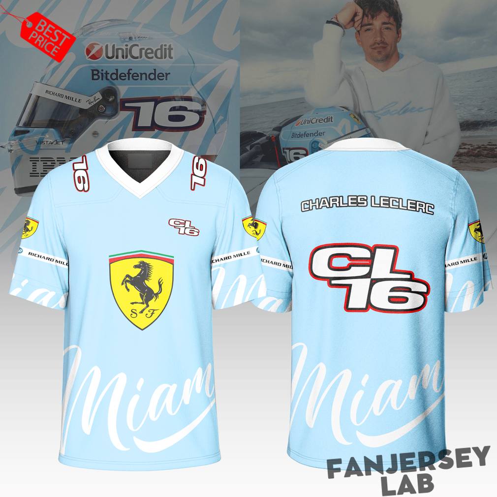 Charles Leclerc 16 Miami GP 2026 Special Football Jersey Charles Leclerc 16 Miami GP 2026 Special Football Jersey