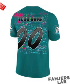 Coastal Carolina Chanticleers Worn Airbrush Custom Green Football Jersey 3 C75HU.jpg