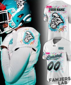 Coastal Carolina Chanticleers Worn Airbrush Custom White Football Jersey