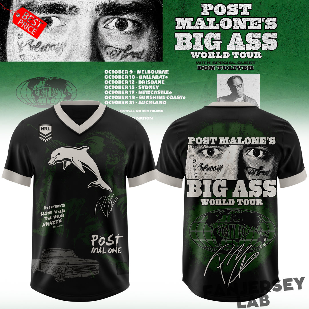Dolphins x Post Malone Big Ass World Tour 2026 Football Jersey Dolphins x Post Malone Big Ass World Tour 2026 Football Jersey