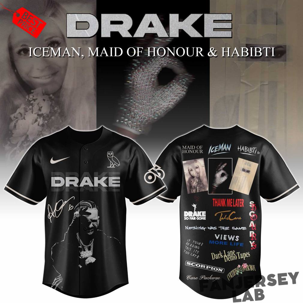 Drake Iceman Maid of Honour & Habibti Special Baseball Jersey Drake Iceman Maid of Honour & Habibti Special Baseball Jersey