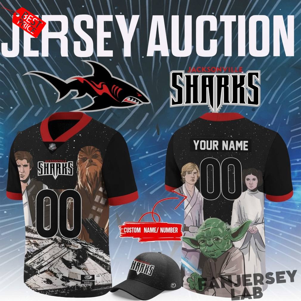Jacksonville Sharks x Star Wars Custom Football Jersey Jacksonville Sharks x Star Wars Custom Football Jersey