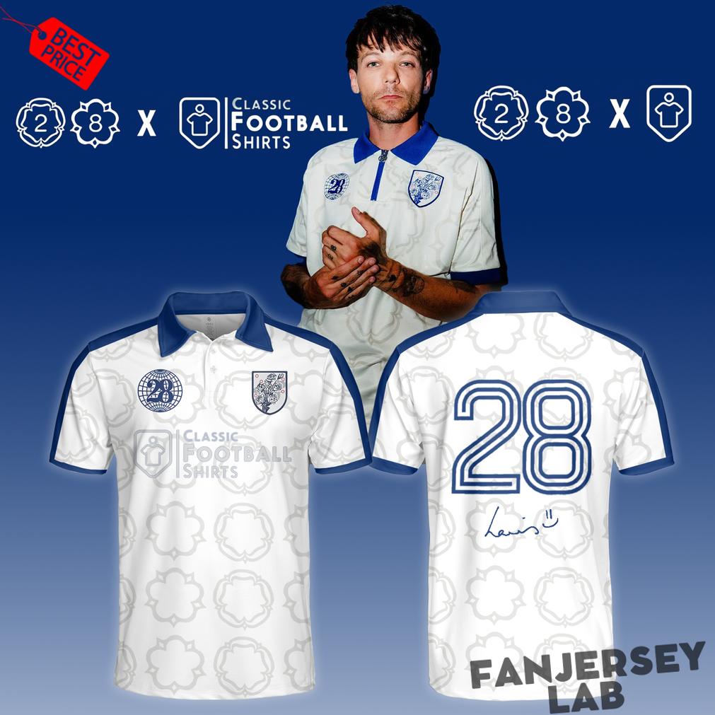 Louis Tomlinson x 28 Clothing Classic Football Shirts White Jersey Louis Tomlinson x 28 Clothing Classic Football Shirts White Jersey