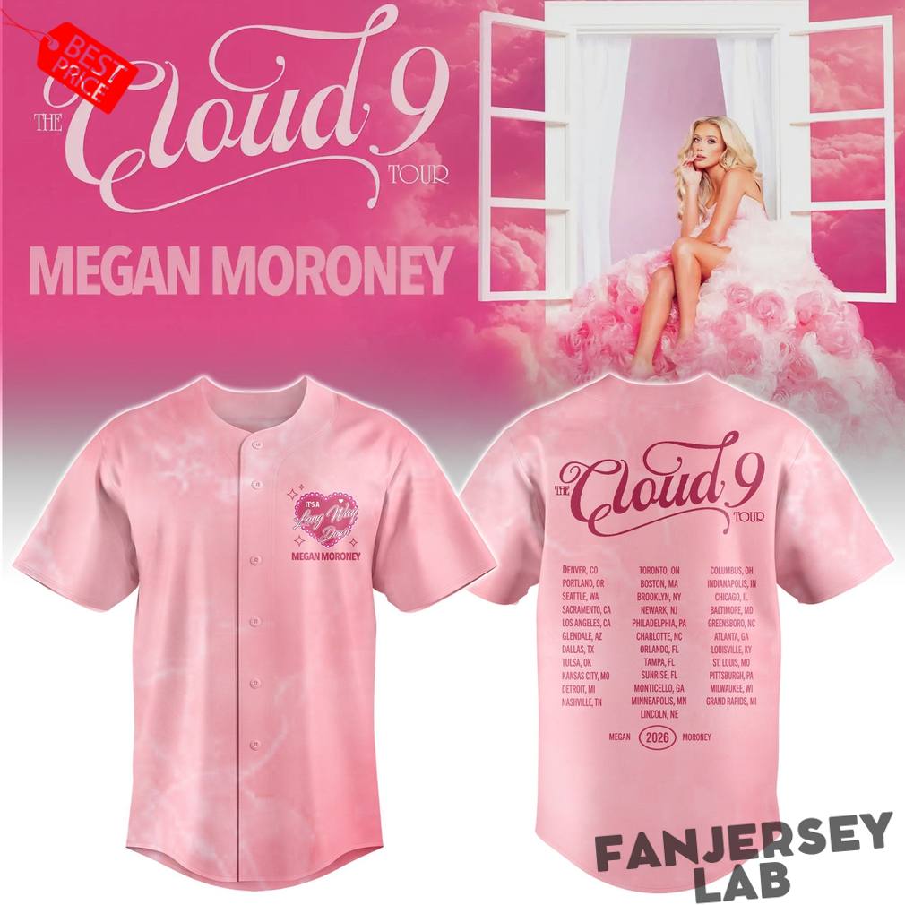 Megan Moroney The CLOUD 9 Tour Pink Baseball Jersey Megan Moroney The CLOUD 9 Tour Pink Baseball Jersey