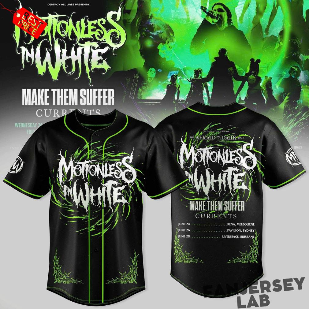 Motionless In White Afraid of the Dark Baseball Jersey Motionless In White Afraid of the Dark Baseball Jersey
