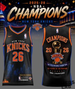 New York Knicks 2026 NBA Champions Black Basketball Jersey