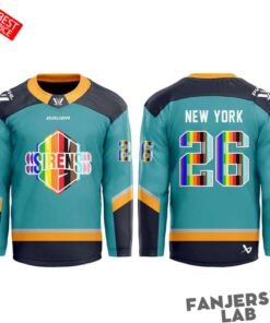 New York Sirens Pride Month 2026 Custom Hockey Jersey