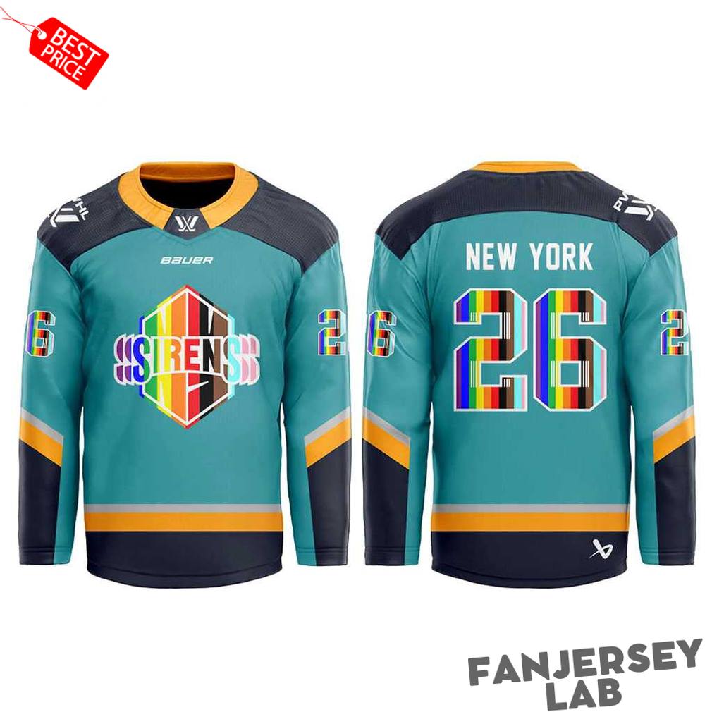 New York Sirens Pride Month 2026 Custom Hockey Jersey New York Sirens Pride Month 2026 Custom Hockey Jersey