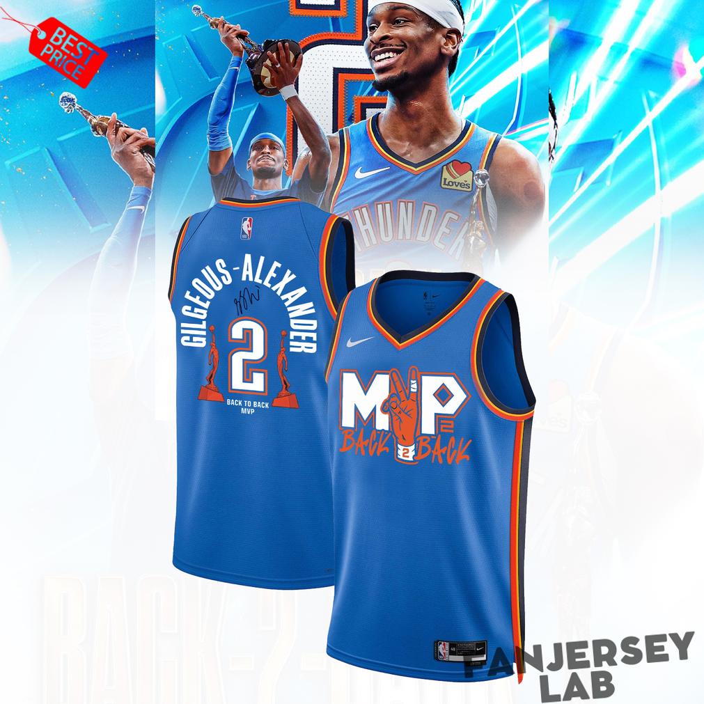 OKC Shai Gilgeous Back to Back 2026 NBA MVP Basketball Jersey OKC Shai Gilgeous Back to Back 2026 NBA MVP Basketball Jersey