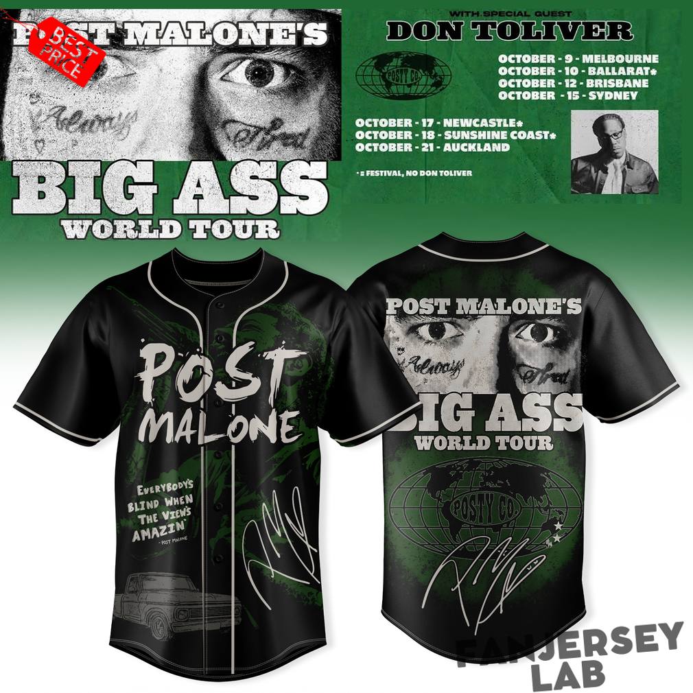 Post Malone Big Ass World Tour Vintage Jersey Post Malone Big Ass World Tour Vintage Jersey