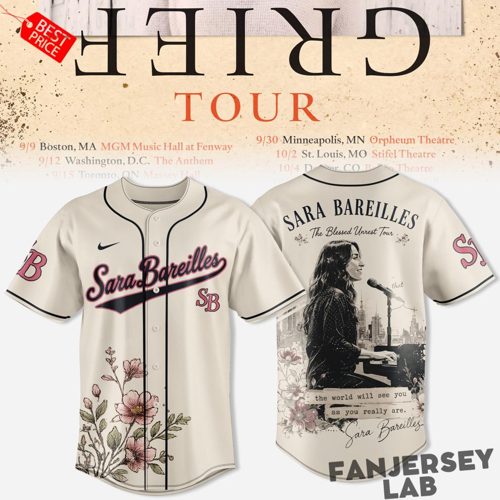 Sara Bareilles ‘Good Grief’ Tour 2026 Baseball Jersey Sara Bareilles ‘Good Grief’ Tour 2026 Baseball Jersey