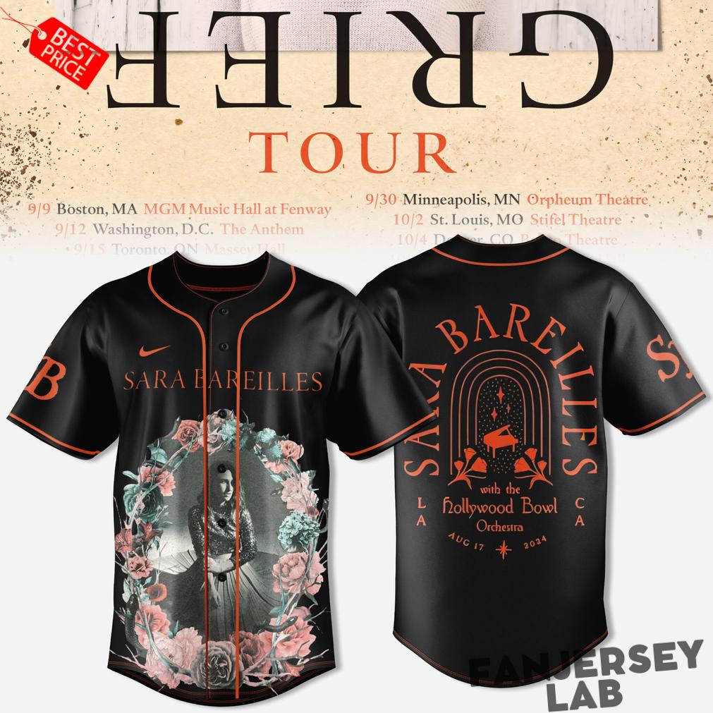Sara Bareilles ‘Good Grief’ Tour 2026 Baseball Jersey Sara Bareilles ‘Good Grief’ Tour 2026 Baseball Jersey
