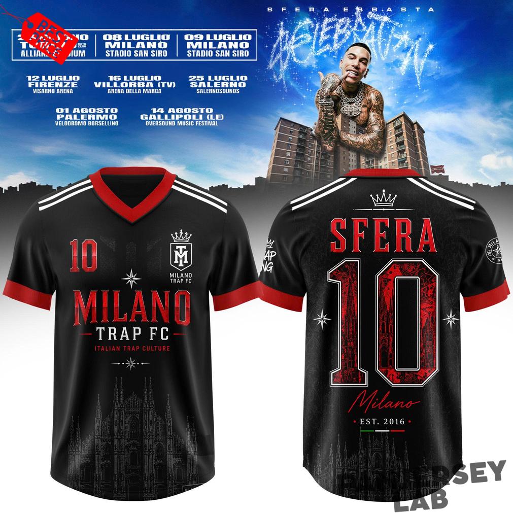 Sfera Ebbasta “$€LEBRAT10N” Summer Tour 2026 Football Jersey Sfera Ebbasta “$€LEBRAT10N” Summer Tour 2026 Football Jersey