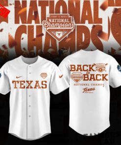 Texas Longhorns 2026 NCAA Softball Women’s College World Series Back To Back Champions Baseball Jersey