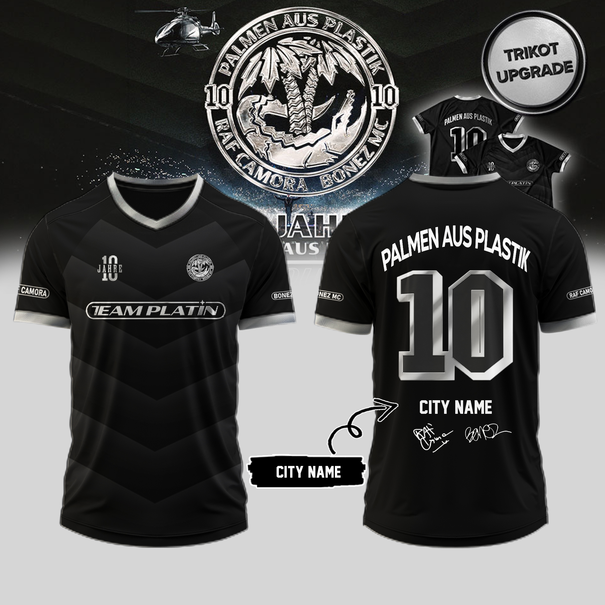 RAF Camora & Bonez MC “10 Jahre Palmen aus Plastik Tour” signed Custom Jersey RAF Camora & Bonez MC “10 Jahre Palmen aus Plastik Tour” signed Custom Jersey