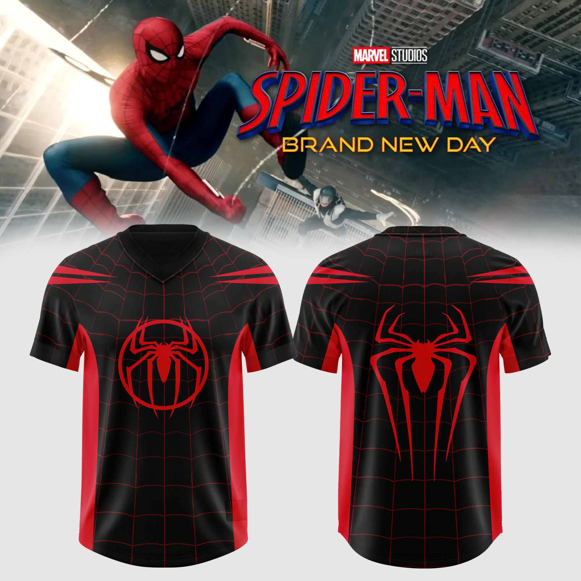 Spider-Man: Brand New Day Exclusive Football Jersey – Black & Red Spider-Man: Brand New Day Exclusive Football Jersey – Black & Red