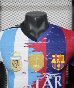 Barcelona Argentina Number 10 Messi Soccer Jersey – Sky Blue & White Fan Shirt
