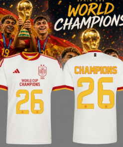 Spain World Cup Champions 2026 Soccer Jersey – White