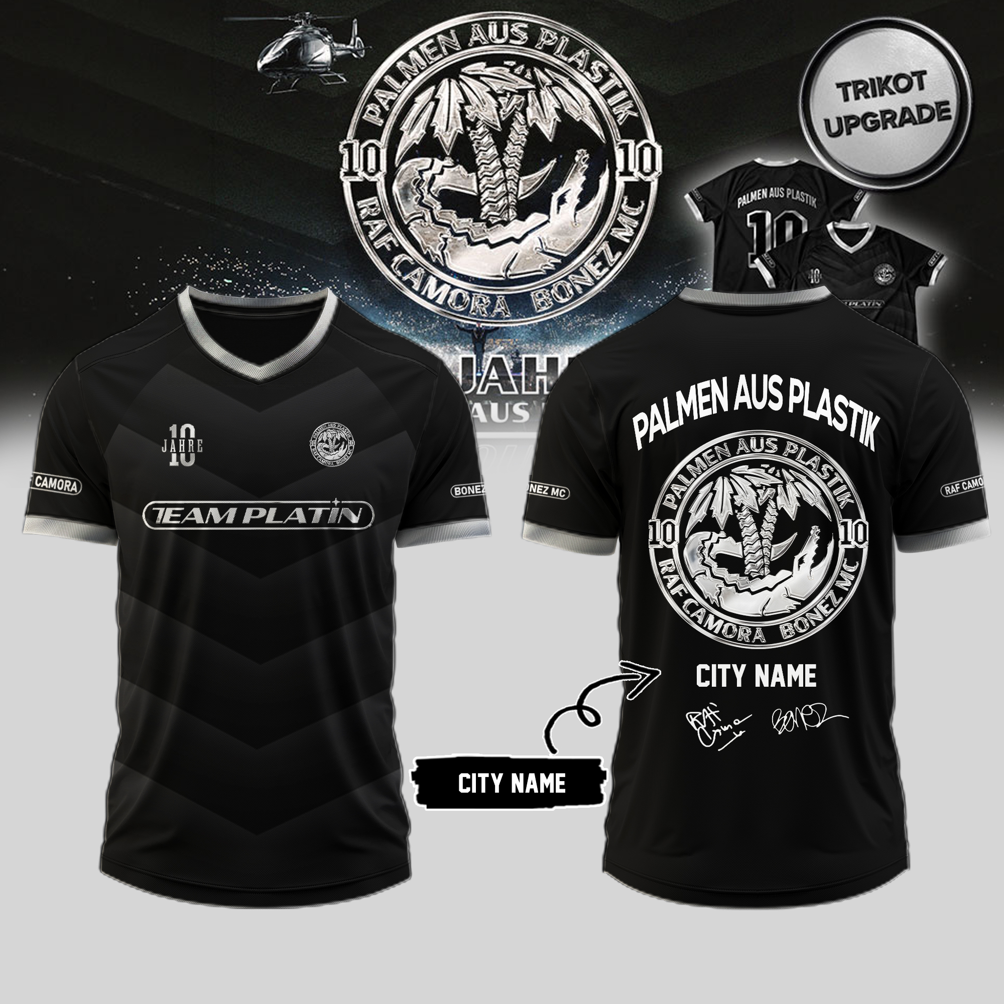 RAF Camora & Bonez MC “10 Jahre Palmen aus Plastik Tour” signed Custom Football Jersey RAF Camora & Bonez MC “10 Jahre Palmen aus Plastik Tour” signed Custom Football Jersey