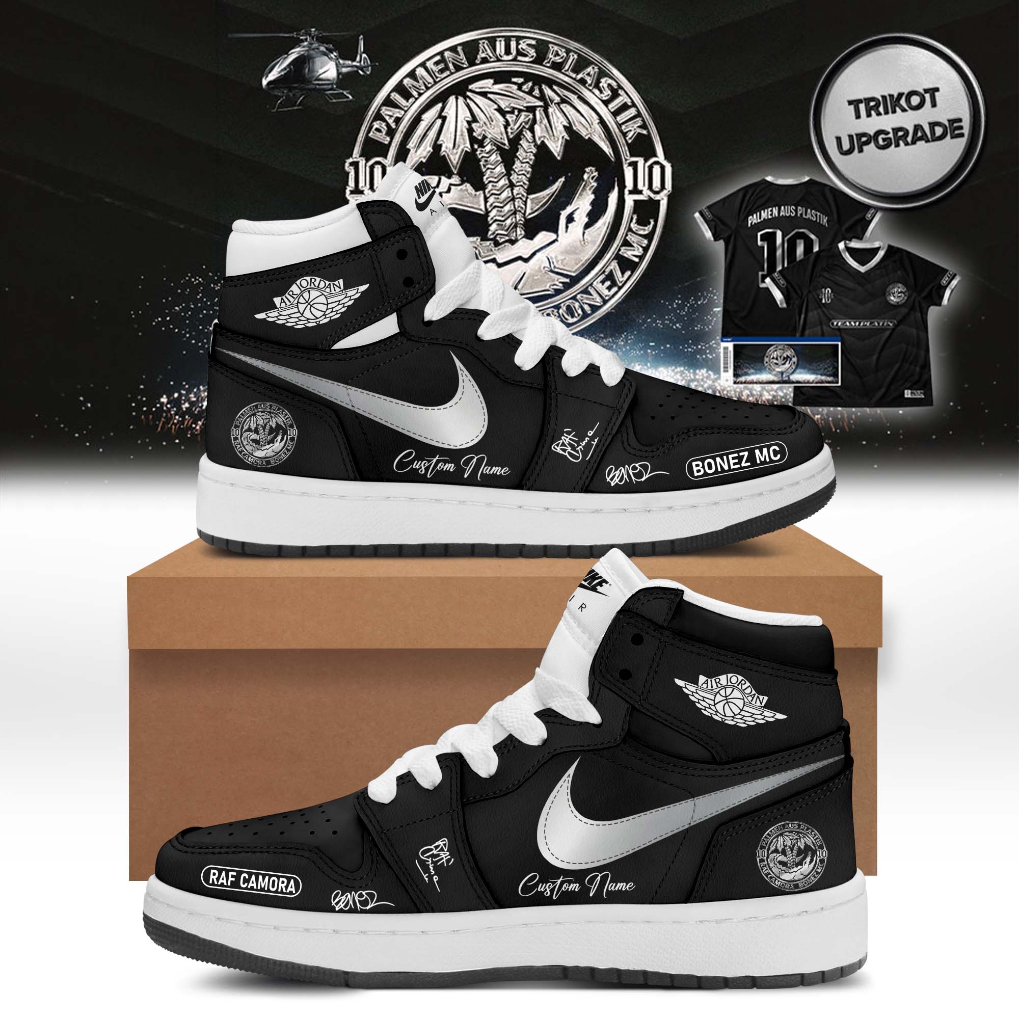 RAF Camora & Bonez MC “10 Jahre Palmen aus Plastik Tour” signed AJ1 Shoes v7 RAF Camora & Bonez MC “10 Jahre Palmen aus Plastik Tour” signed AJ1 Shoes v7