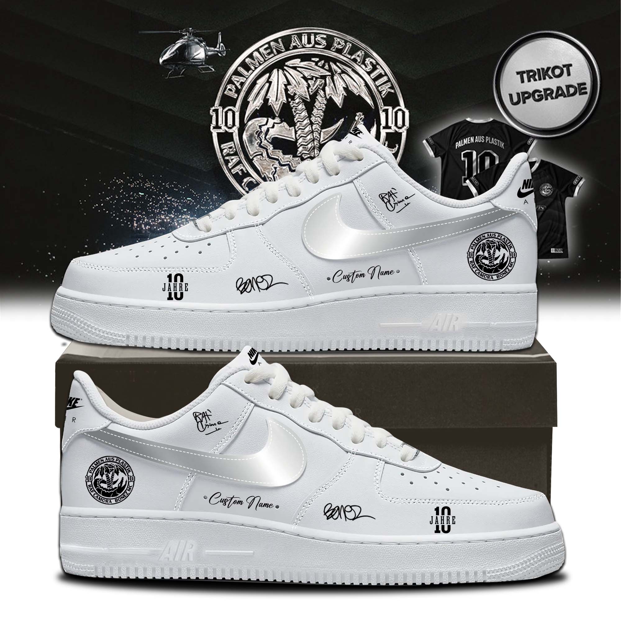 RAF Camora & Bonez MC “10 Jahre Palmen aus Plastik Tour” signed AF1 Shoes v11 RAF Camora & Bonez MC “10 Jahre Palmen aus Plastik Tour” signed AF1 Shoes v11