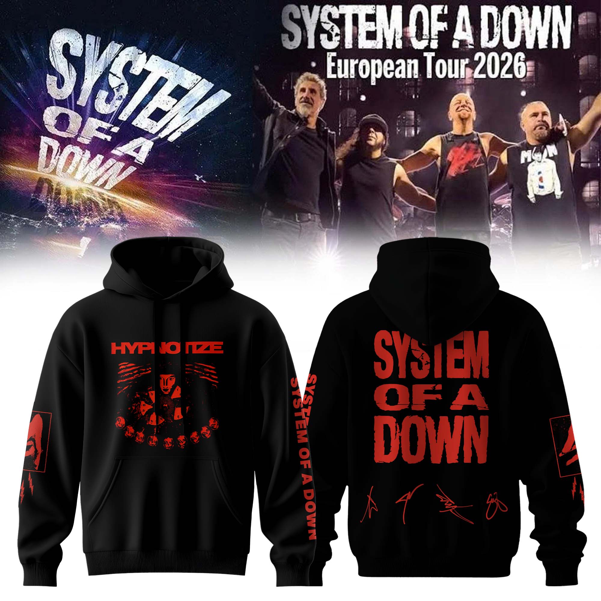 System of a Down “Europe / UK Stadium Tour 2026” signed Hoodie v3 System of a Down “Europe / UK Stadium Tour 2026” signed Hoodie v3