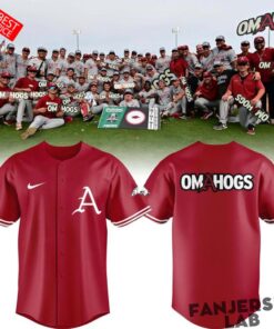 Arkansas Razorbacks New Omahogs Baseball Red Jersey Arkansas Razorbacks New Omahogs Baseball Red Jersey