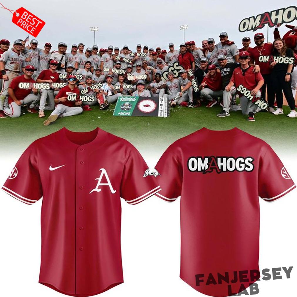 Arkansas Razorbacks New Omahogs Baseball Red Jersey Arkansas Razorbacks New Omahogs Baseball Red Jersey