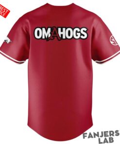 Arkansas Razorbacks New Omahogs Baseball Red Jersey 3 w3ZRw.jpg