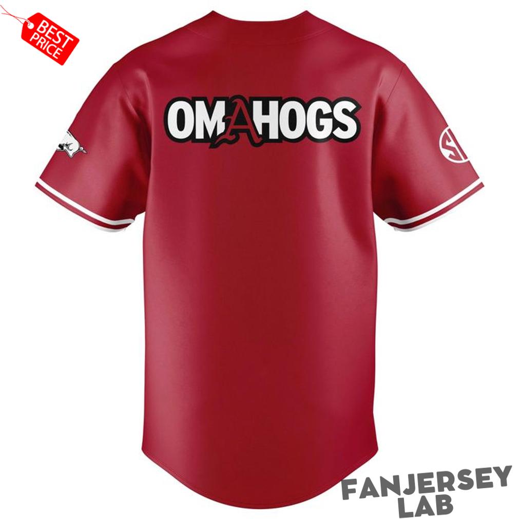 Arkansas Razorbacks New Omahogs Baseball Red Jersey Arkansas Razorbacks New Omahogs Baseball Red Jersey