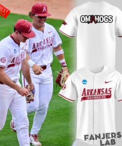 Arkansas Razorbacks New Omahogs Baseball White Jersey Arkansas Razorbacks New Omahogs Baseball White Jersey