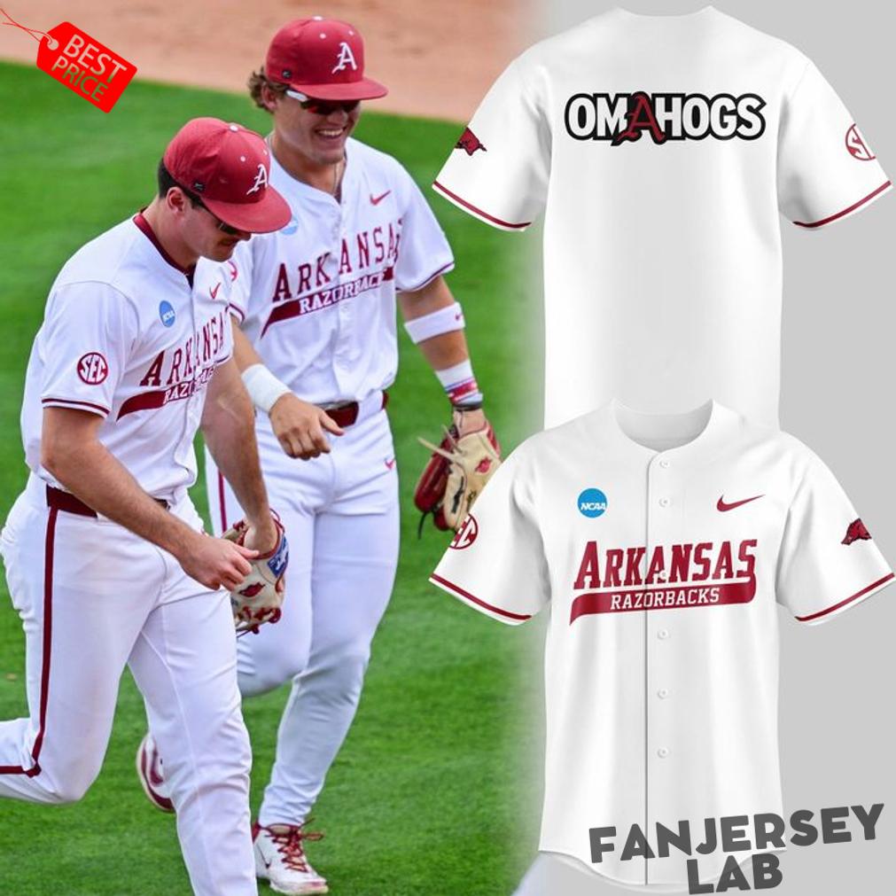Arkansas Razorbacks New Omahogs Baseball White Jersey Arkansas Razorbacks New Omahogs Baseball White Jersey