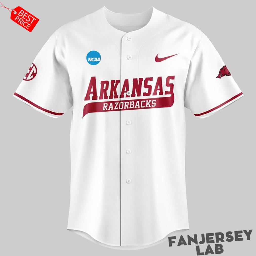 Arkansas Razorbacks New Omahogs Baseball White Jersey Arkansas Razorbacks New Omahogs Baseball White Jersey