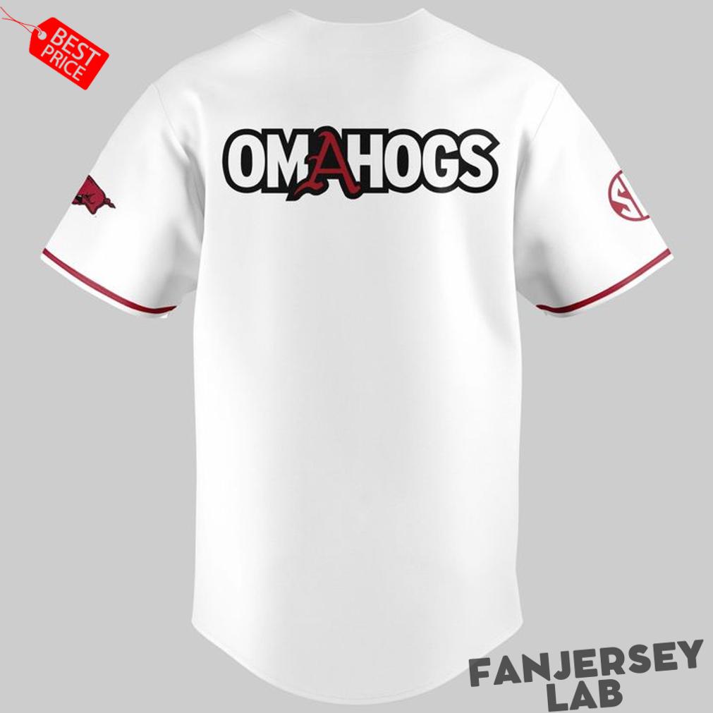 Arkansas Razorbacks New Omahogs Baseball White Jersey Arkansas Razorbacks New Omahogs Baseball White Jersey