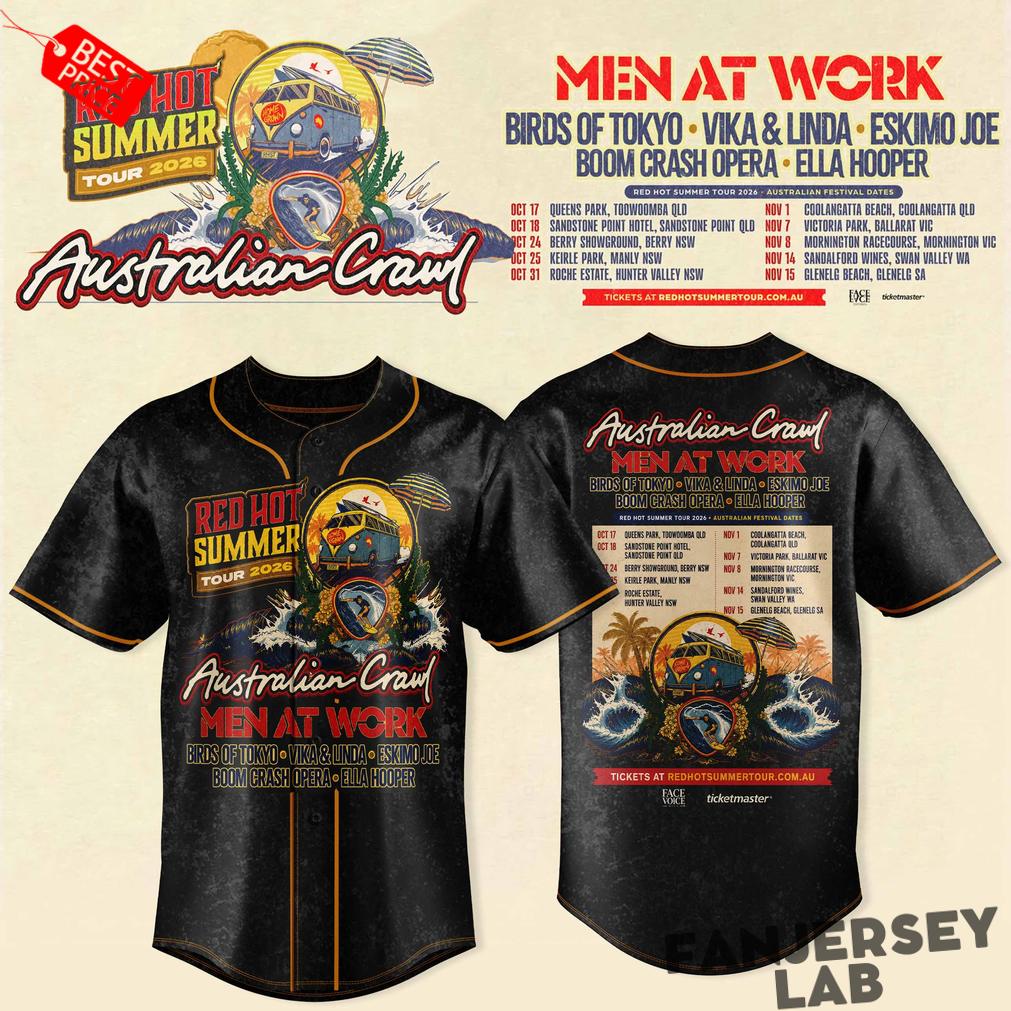Australian Crawl – Red Hot Summer Tour 2026 Baseball Jersey Australian Crawl – Red Hot Summer Tour 2026 Baseball Jersey