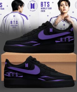 BTS Arirang World Tour 2026 “Beyond The Stage” Air Force 1 Shoes – Purple Black