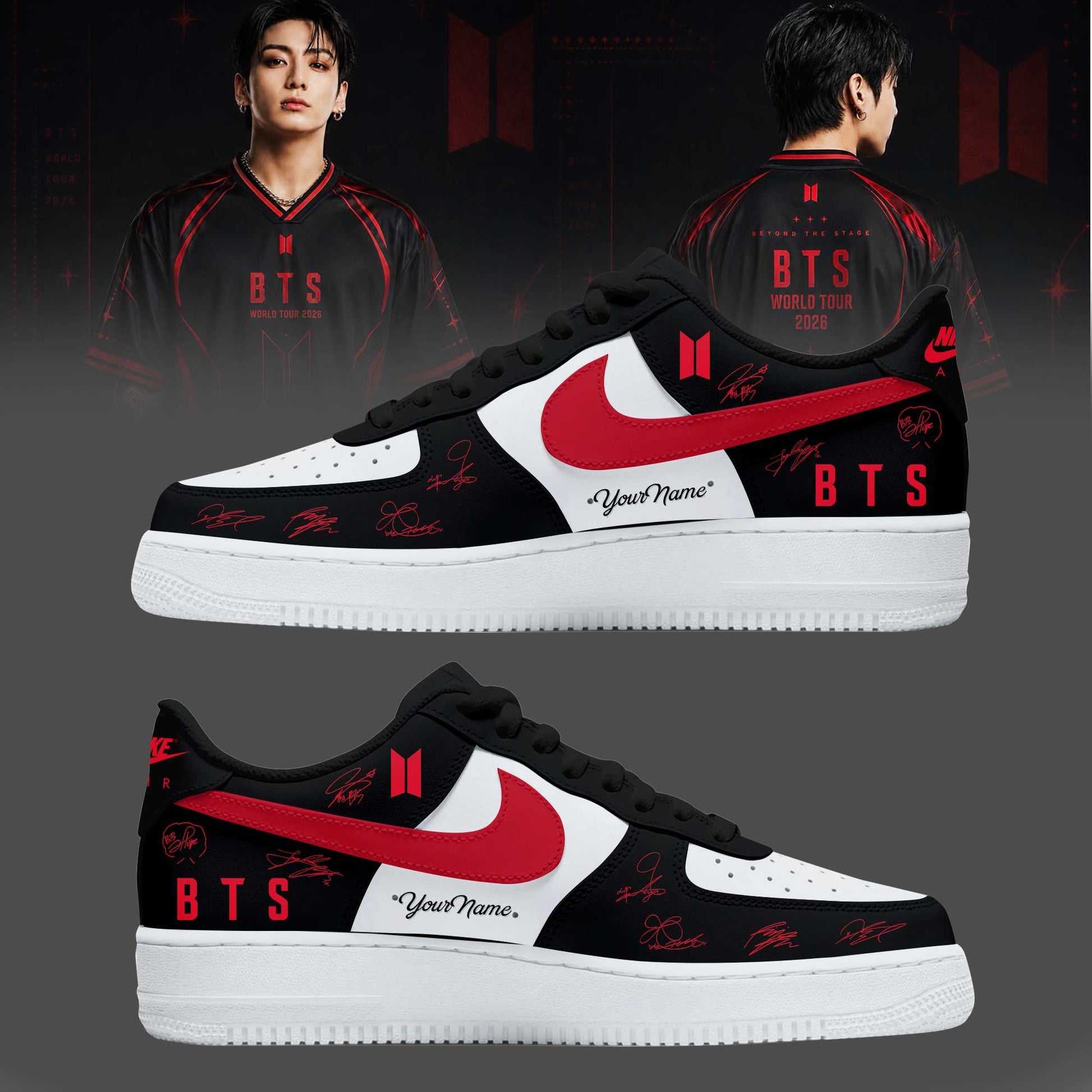 BTS Arirang World Tour 2026 “Beyond The Stage” Custom Signed Air Force 1 Shoes BTS Arirang World Tour 2026 “Beyond The Stage” Custom Signed Air Force 1 Shoes