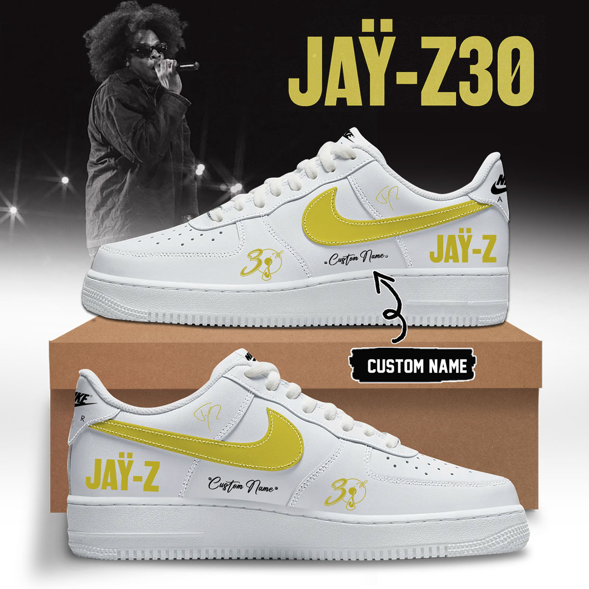 The JAŸ-Z30 Limited Edition AF1 Shoes – Custom White The JAŸ-Z30 Limited Edition AF1 Shoes – Custom White