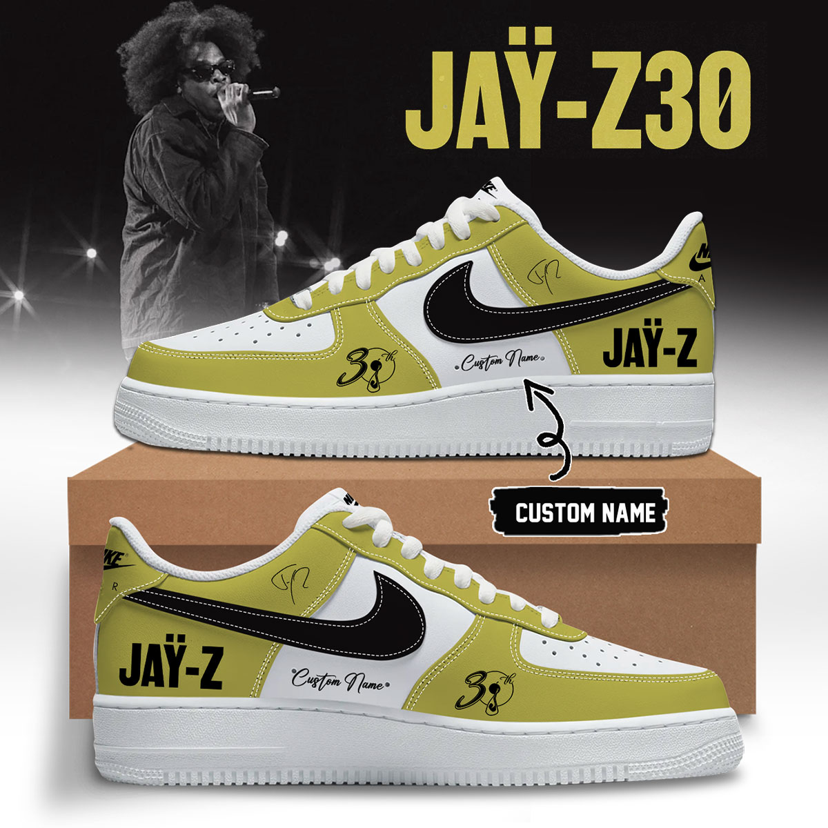 The JAŸ-Z30 Limited Edition AF1 Shoes – Yellow The JAŸ-Z30 Limited Edition AF1 Shoes – Yellow