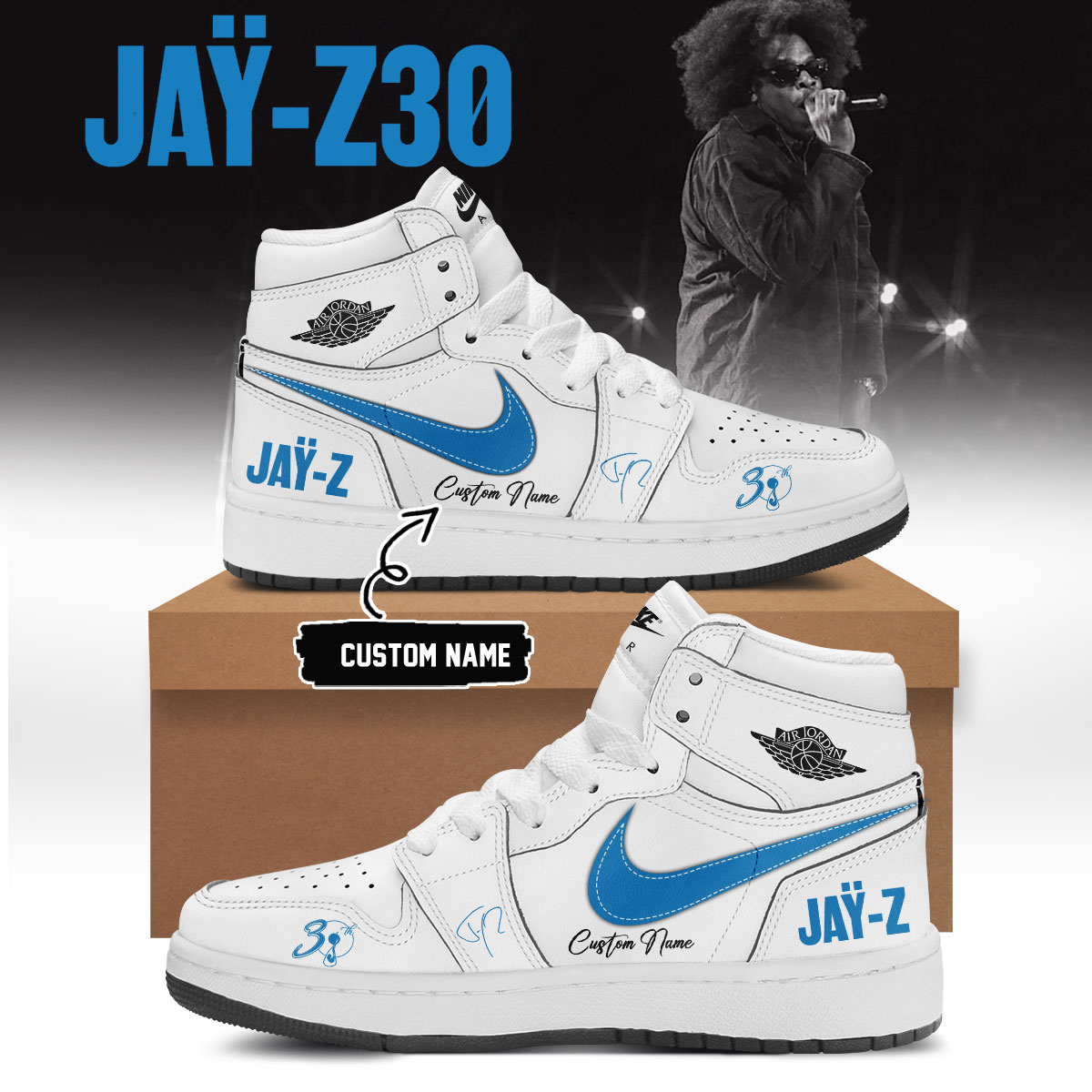 The JAŸ-Z30 Limited Edition AJ1 Shoes – White The JAŸ-Z30 Limited Edition AJ1 Shoes – White
