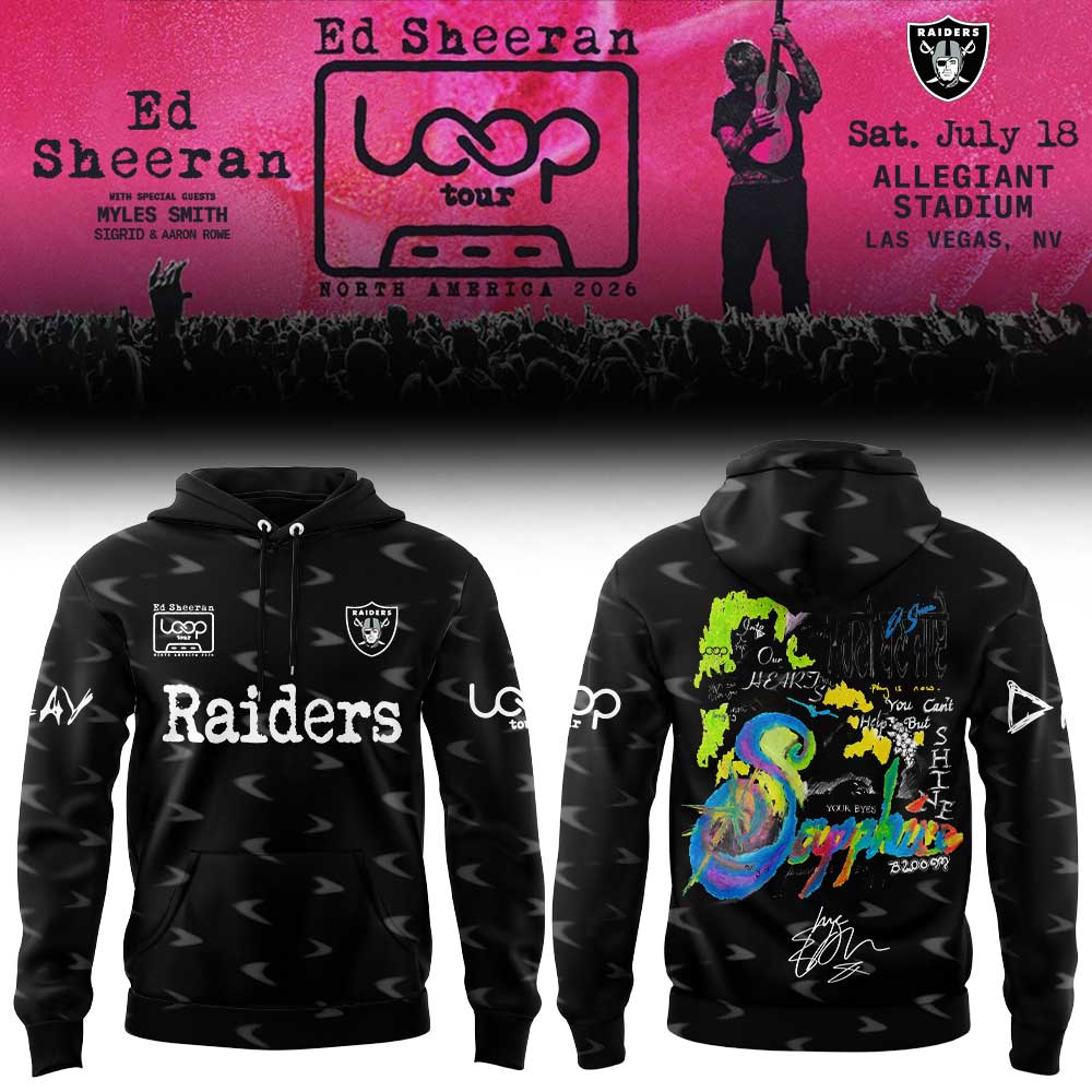 Raiders x Ed Sheeran The Loop Tour 2026 in Allegiant Stadium Signature Limited Edition Hoodie Raiders x Ed Sheeran The Loop Tour 2026 in Allegiant Stadium Signature Limited Edition Hoodie