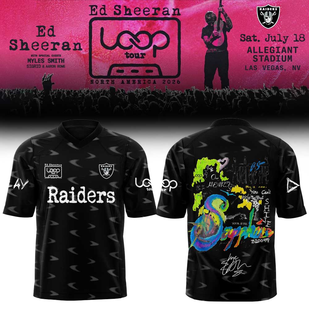 Raiders x Ed Sheeran The Loop Tour 2026 in Allegiant Stadium Signature Football Jersey Raiders x Ed Sheeran The Loop Tour 2026 in Allegiant Stadium Signature Football Jersey