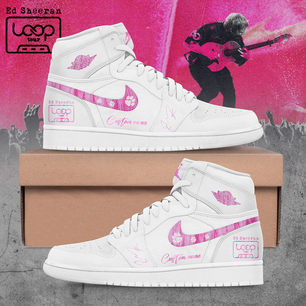 Ed Sheeran The Loop Tour 2026 Custom Name AJ1 Shoes – White Ed Sheeran The Loop Tour 2026 Custom Name AJ1 Shoes – White
