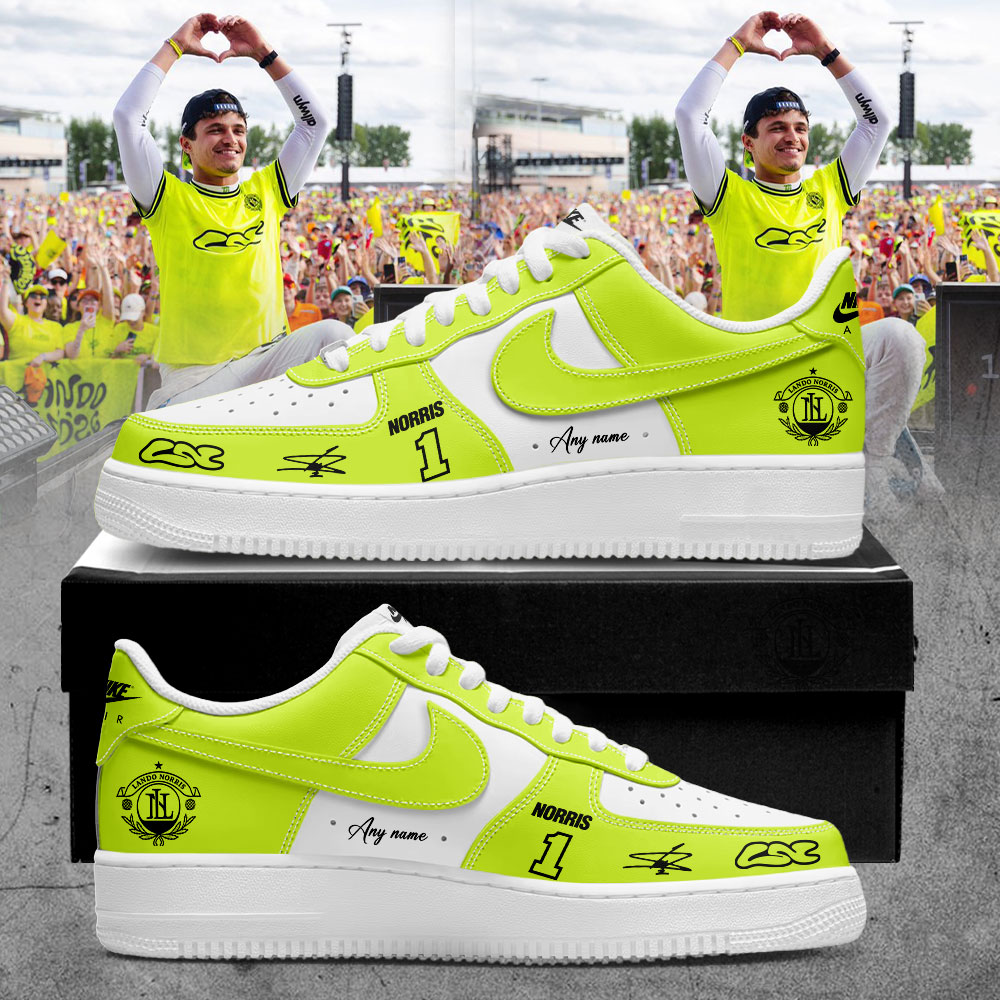 McLaren F1 Team 2026 LANDO NORRIS GRANDSTAND LN1 Signature Custom Name AF1 Shoes V2 McLaren F1 Team 2026 LANDO NORRIS GRANDSTAND LN1 Signature Custom Name AF1 Shoes V2