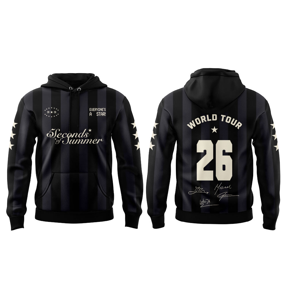 5 Seconds of Summer – EVERYONE’S A STAR! World Tour 2026 Hoodie – Signed 5 Seconds of Summer – EVERYONE’S A STAR! World Tour 2026 Hoodie – Signed