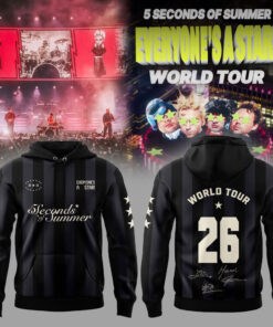 5 Seconds of Summer – EVERYONE’S A STAR! World Tour 2026 Hoodie – Signed 5 Seconds of Summer – EVERYONE’S A STAR! World Tour 2026 Hoodie – Signed