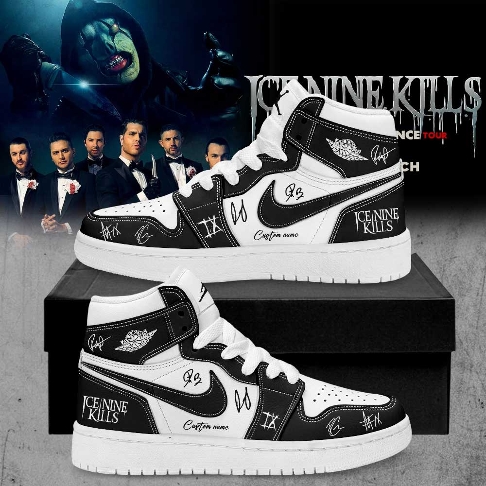 Ice Nine Kills March In Silence Tour Signature Custom Name AJ1 Shoes V4 Ice Nine Kills March In Silence Tour Signature Custom Name AJ1 Shoes V4