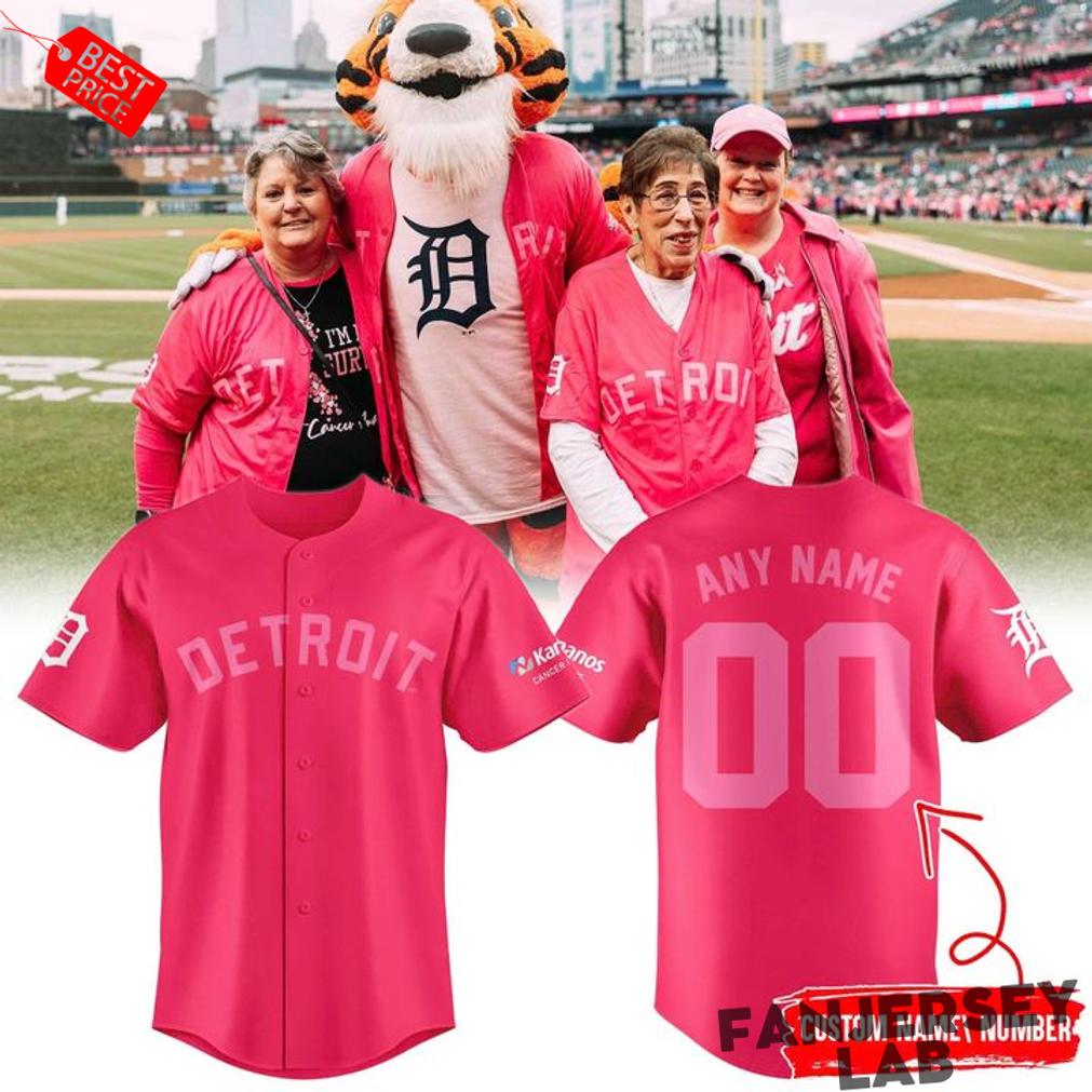 Detroit Tigers Pink in the Rink Baseball Jersey Detroit Tigers Pink in the Rink Baseball Jersey